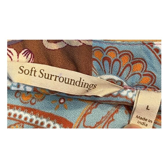 Soft Surroundings Women's Size Large Pink/Purple Alvadore Fluer Patchwork Tunic - Picture 2 of 8